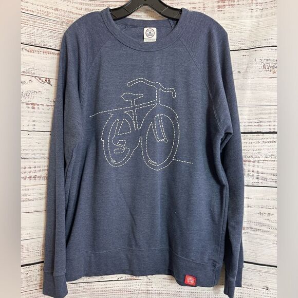 Delta airlines sweatshirt Adult size XL crew neck Blue bicycle Cotton Blend - Picture 2 of 9